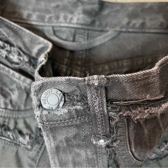 Helmut Lang Black Vain High Rise Rolled Boyfriend Women’s Denim Shorts Sz 26 - Picture 6 of 10
